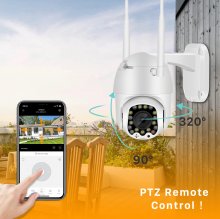 Q909 1080P Cloud Wifi PTZ Camera Outdoor 2MP Auto Tracking Home Security IP Camera 4X Digital Zoom Speed Dome Camera with Siren Light